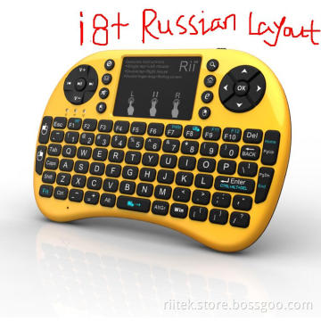 Rii 2.4GHz Wireless Mini PC Keyboard Touchpad (Russian Layout) for Smart TV, Mini PC. Android TV Dongle.